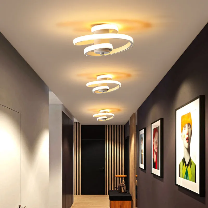 LED corridor ceiling light with silicone shade, rectangular bay window shape, white frame