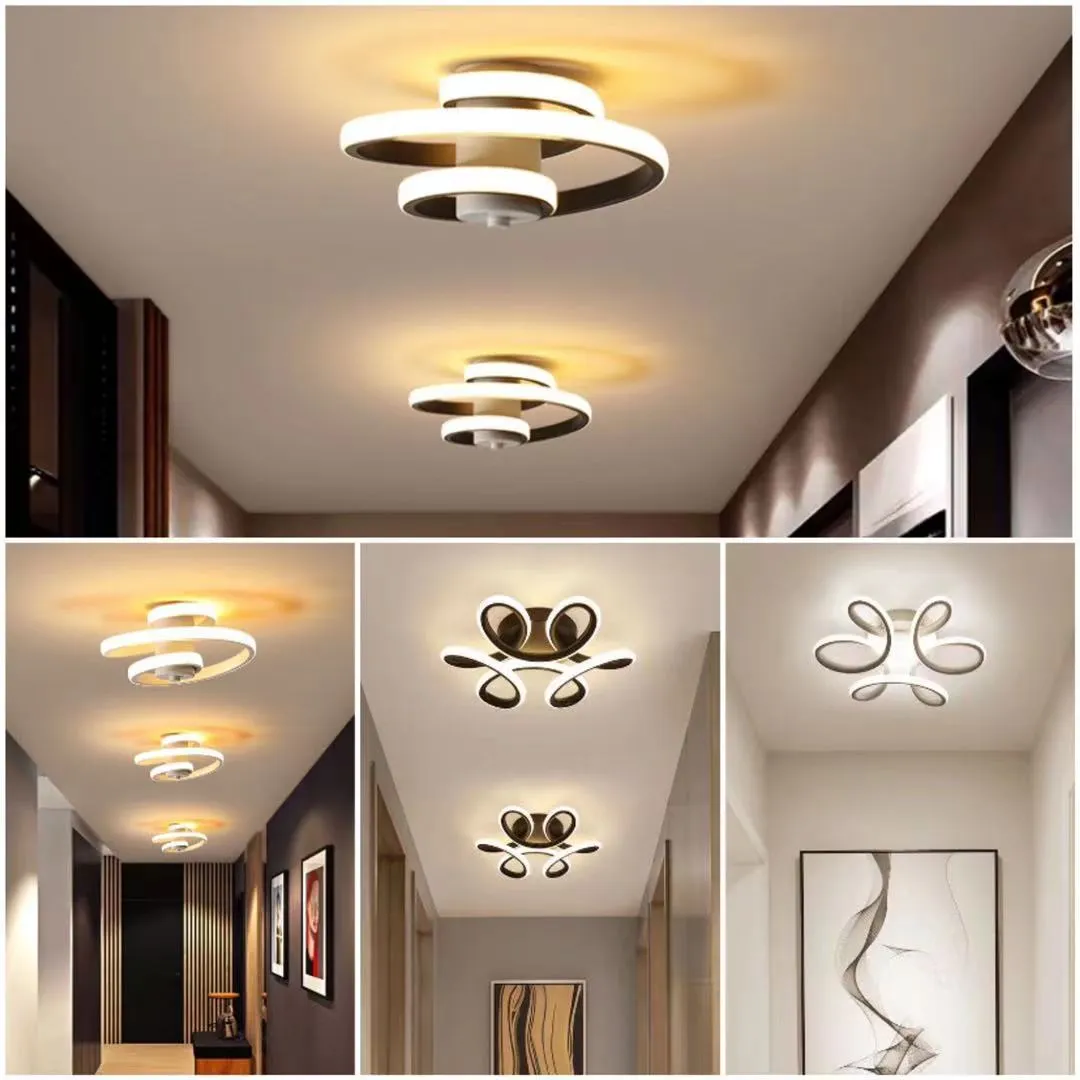 LED corridor ceiling light with silicone shade, rectangular bay window shape, white frame