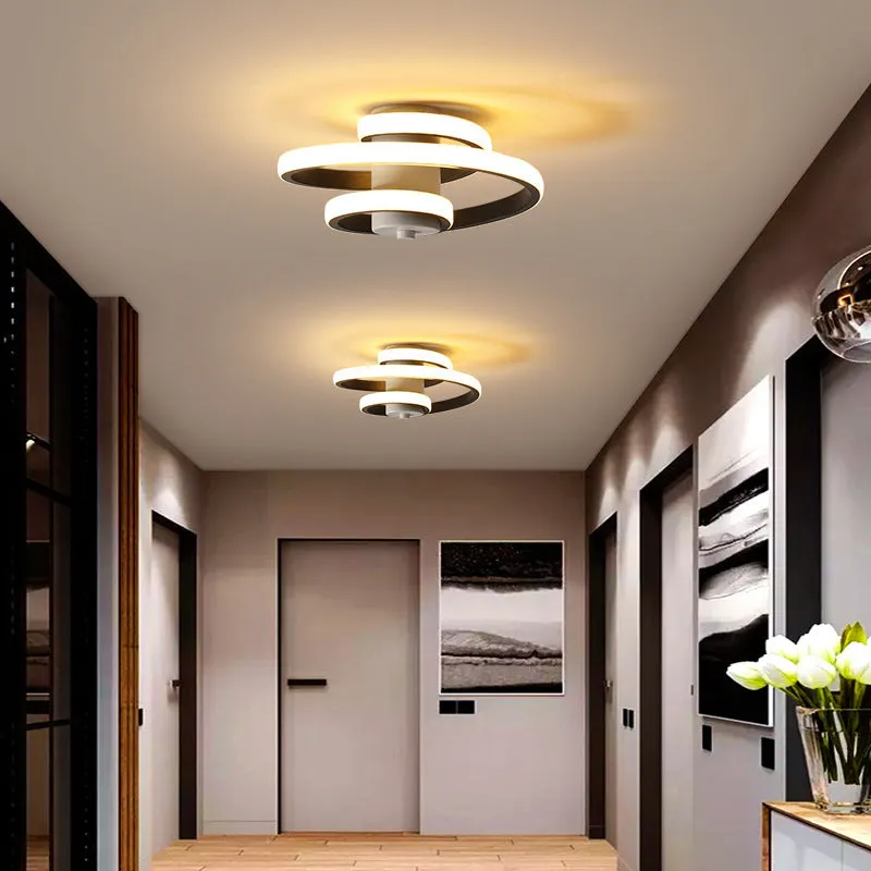 LED corridor ceiling light with silicone shade, rectangular bay window shape, white frame
