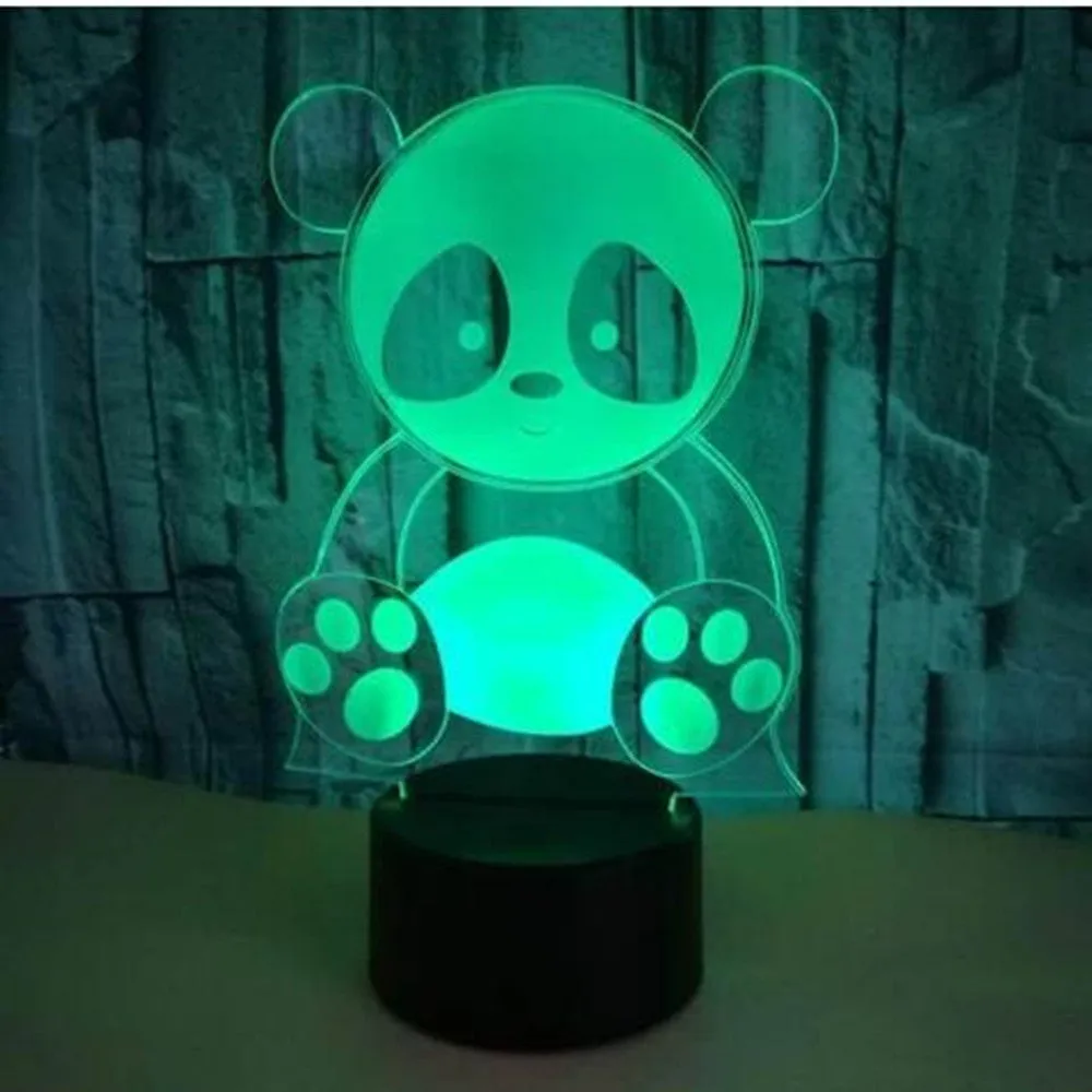 Panda 3 remote control night light with seven colour options and touch controls