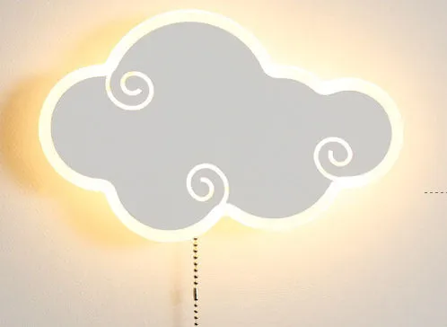 Cloud-shaped acrylic children's wall lamp in modern simple style for bedroom lighting