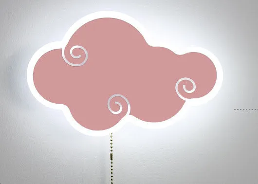 Cloud-shaped acrylic children's wall lamp in modern simple style for bedroom lighting