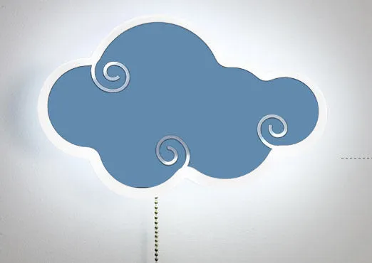 Cloud-shaped acrylic children's wall lamp in modern simple style for bedroom lighting