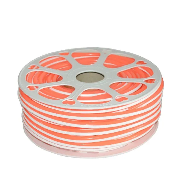 Flexible silicone neon light bar in various colours showing 8mm width and coiled 50 metre length