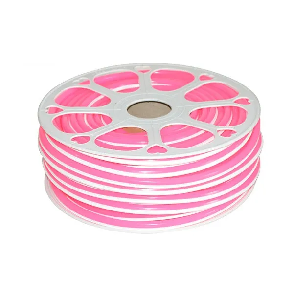 Flexible silicone neon light bar in various colours showing 8mm width and coiled 50 metre length