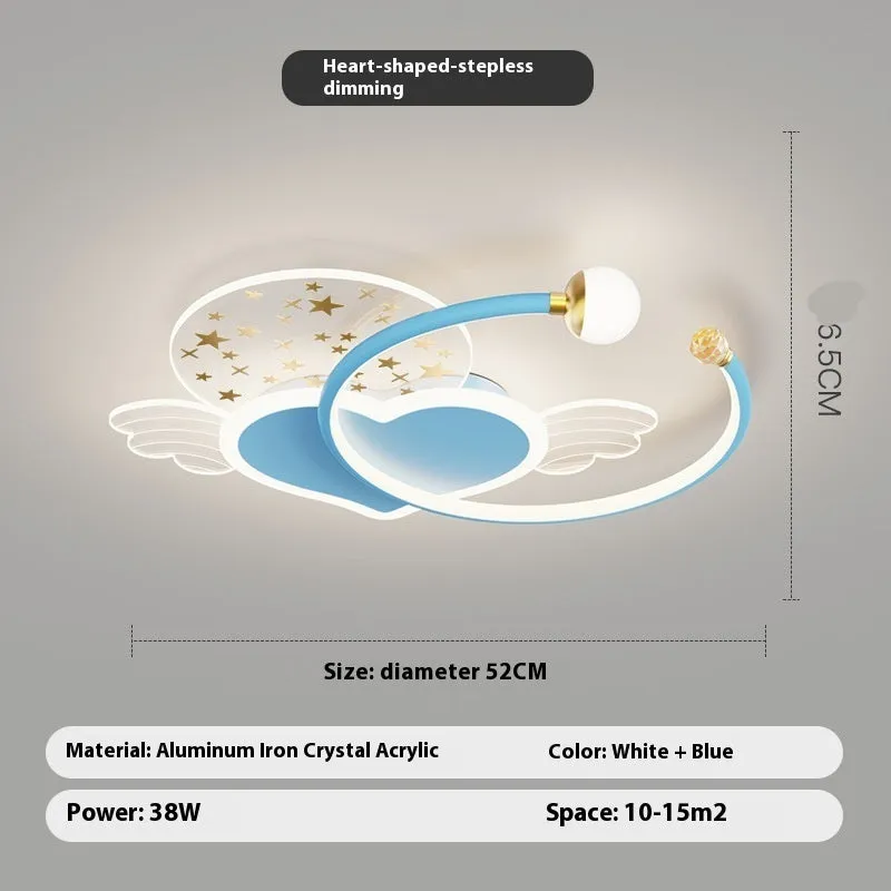 Creative moon XINGX cloud children's room ceiling lamp with tri-colour dimming in blue finish
