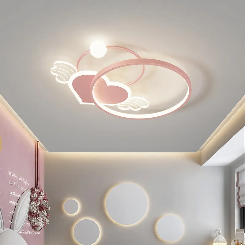 Creative moon XINGX cloud children's room ceiling lamp with tri-colour dimming in blue finish