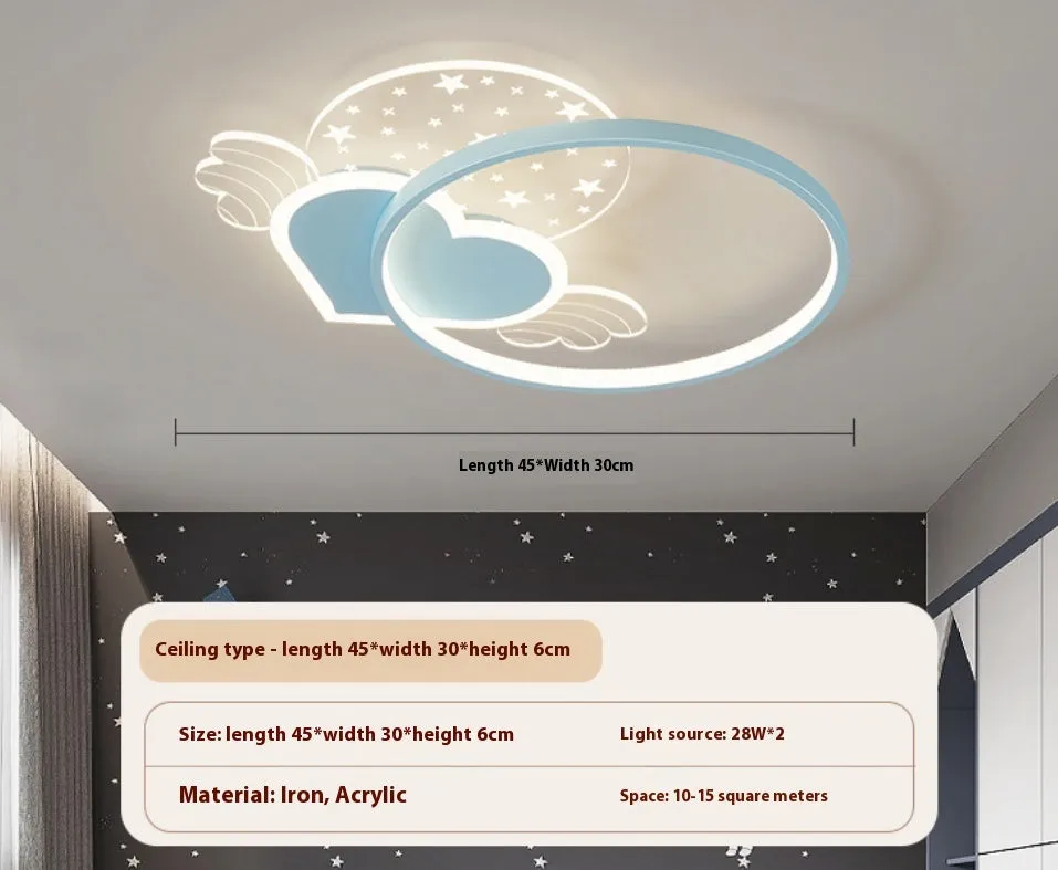 Creative moon XINGX cloud children's room ceiling lamp with tri-colour dimming in blue finish
