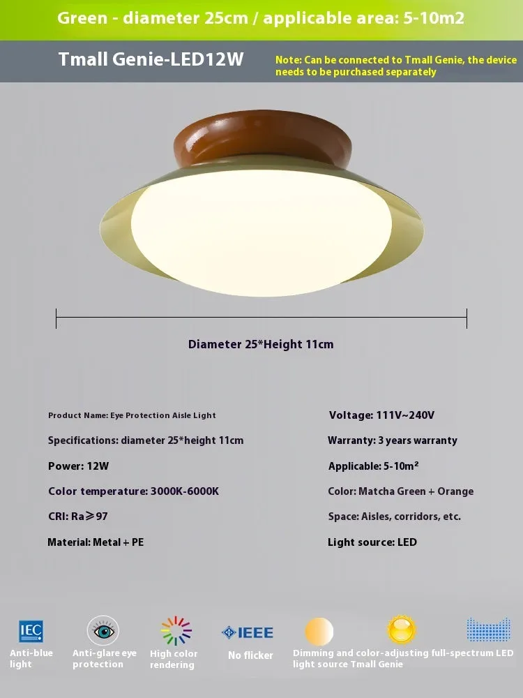 Modern cream style flying saucer shaped ceiling lamp in an iron shade.