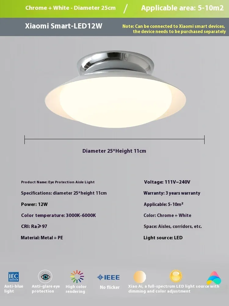 Modern cream style flying saucer shaped ceiling lamp in an iron shade.