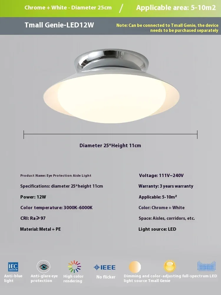 Modern cream style flying saucer shaped ceiling lamp in an iron shade.