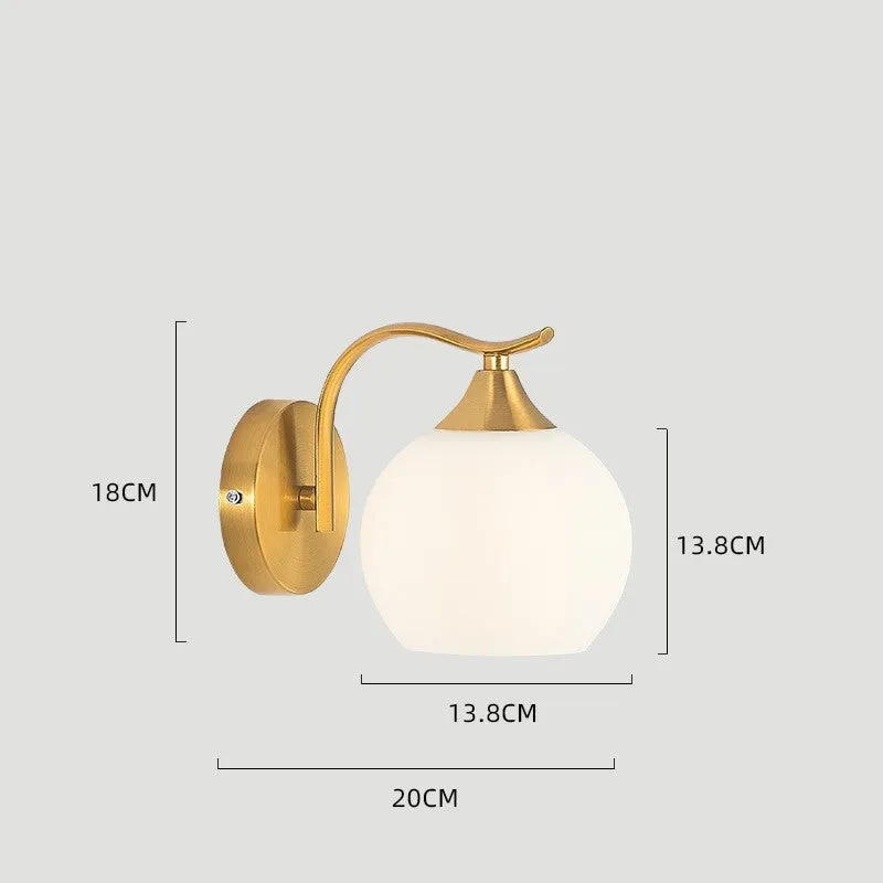Modern copper colour glass wall lamp for bedside hallway living room