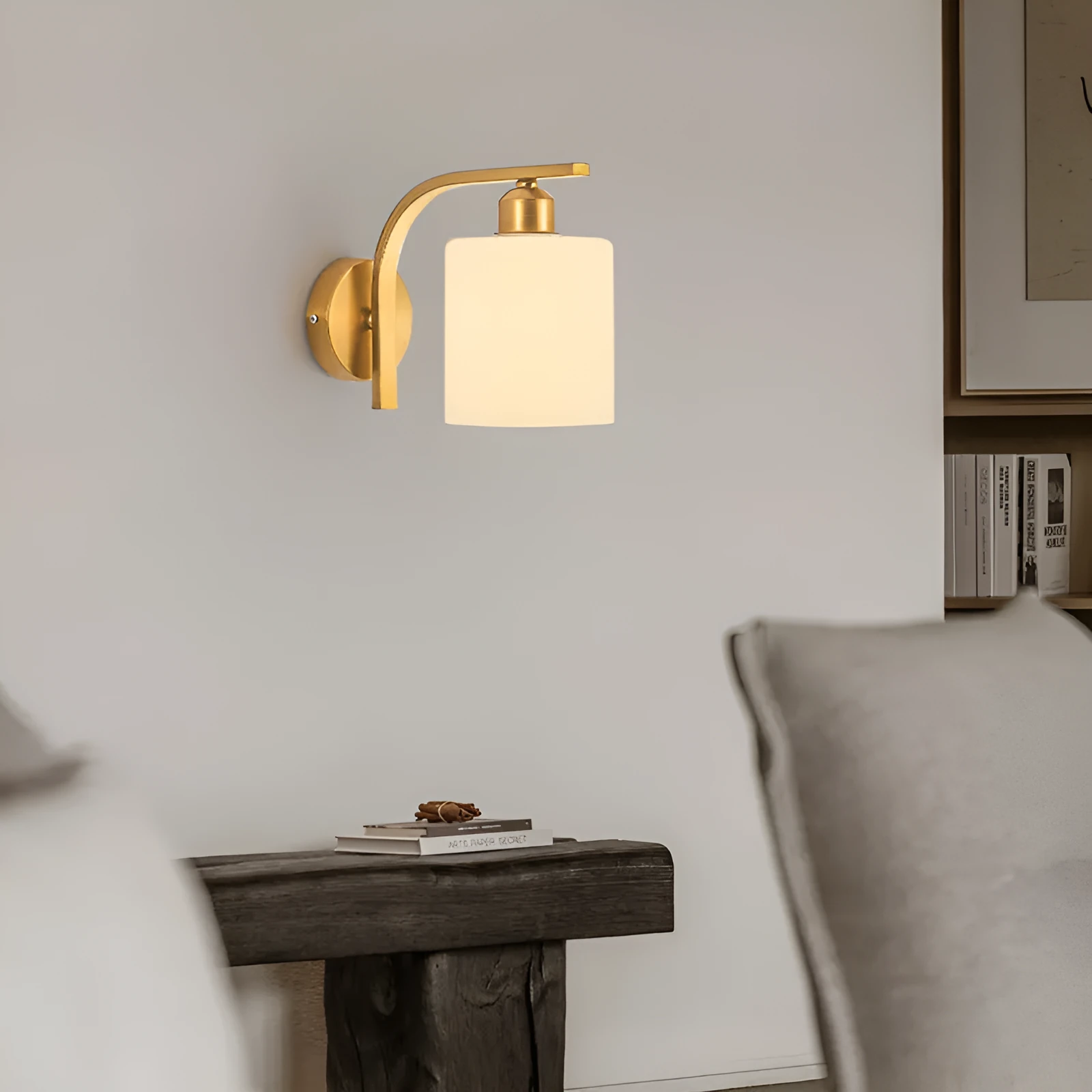 Modern copper colour glass wall lamp for bedside hallway living room