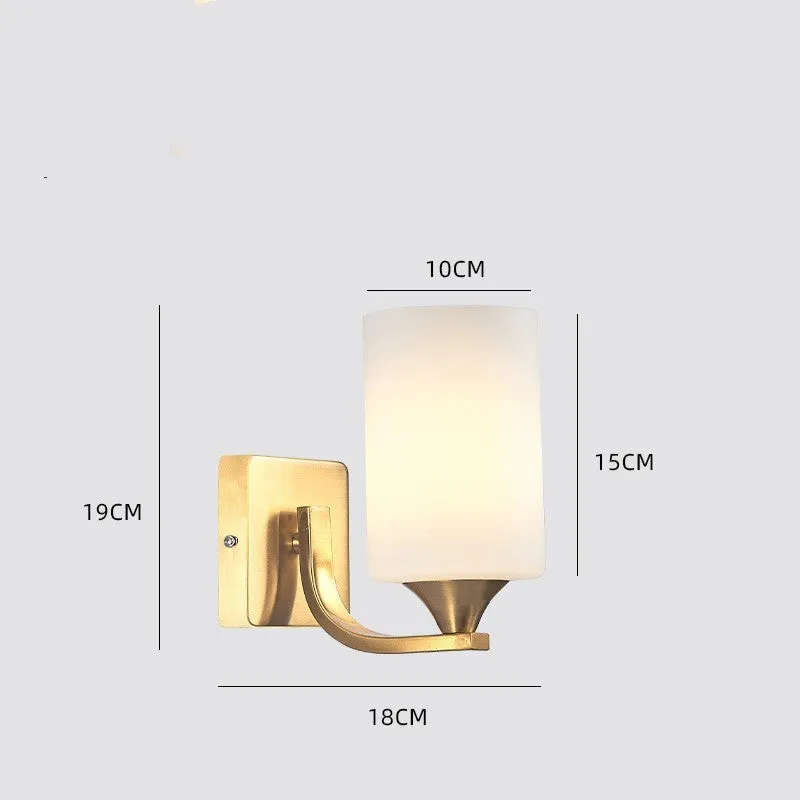 Modern copper colour glass wall lamp for bedside hallway living room