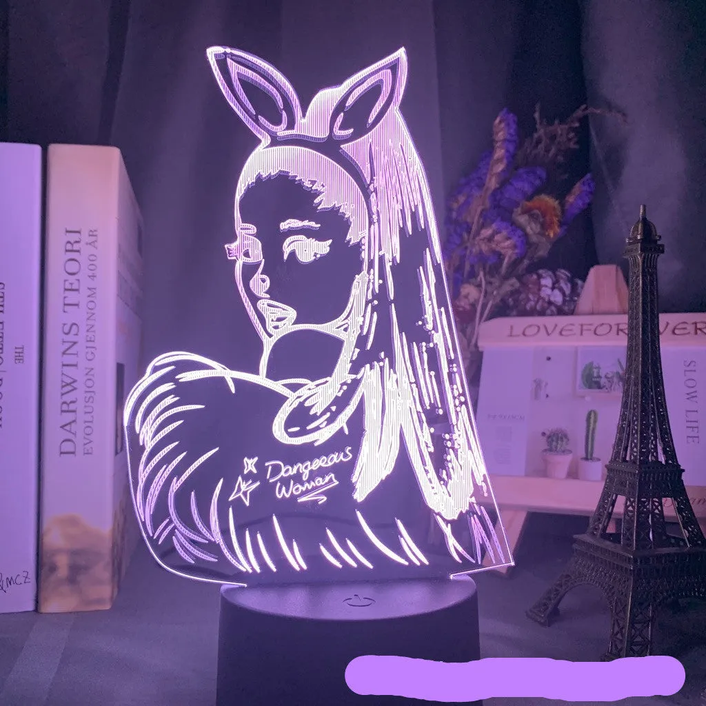 Touch remote control LED desk lamp with acrylic shade on black base