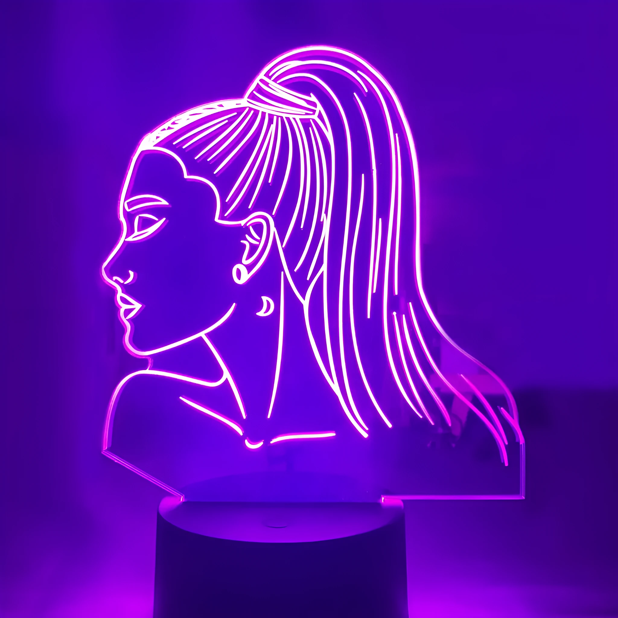 Touch remote control LED desk lamp with acrylic shade on black base