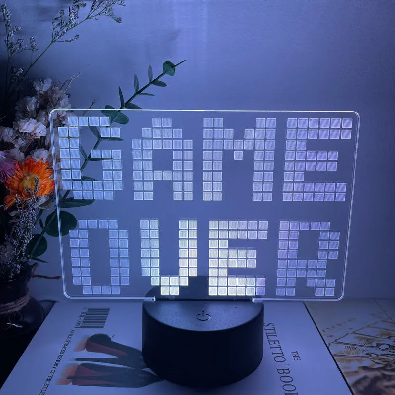 Creative Gamepad shaped 3DLED desk lamp with acrylic shade and touch controls on black ABS base