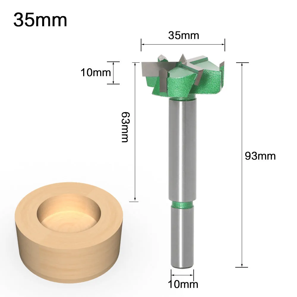 Three-edge cemented carbide woodworking hole opener milling cutter with size options