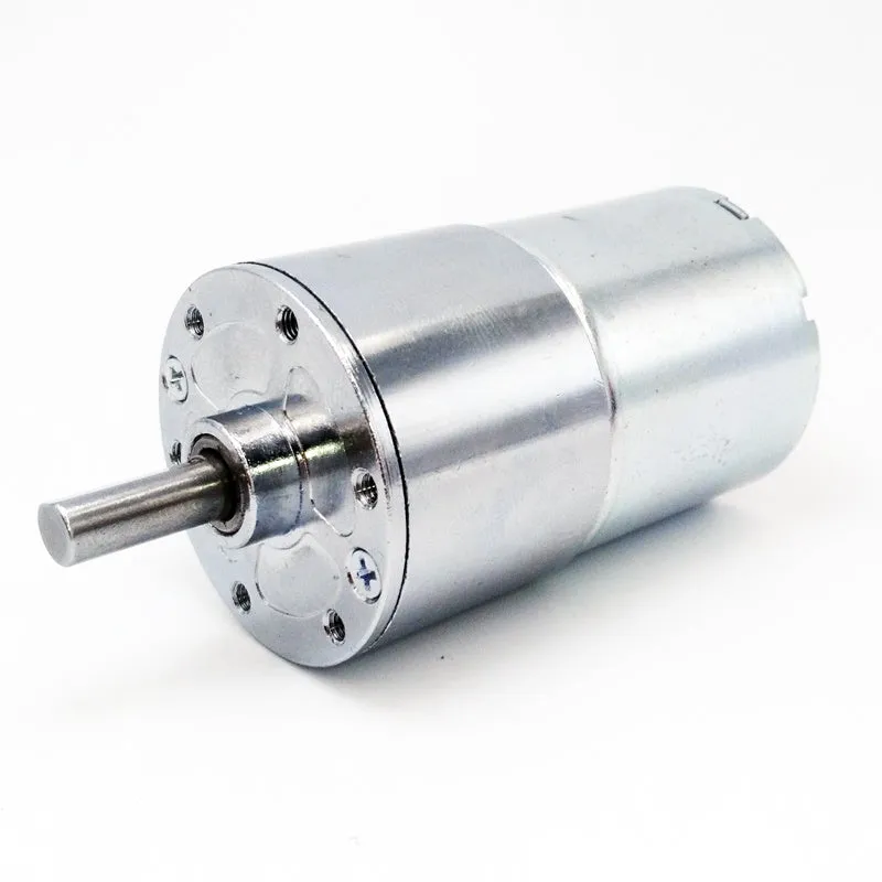 GA37RG series metal DC gear motor with 37mm diameter gearbox and 6mm output shaft.