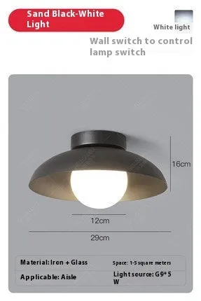 Modern minimalist flush mount ceiling lamp in Nordic style, shown in Moon White finish