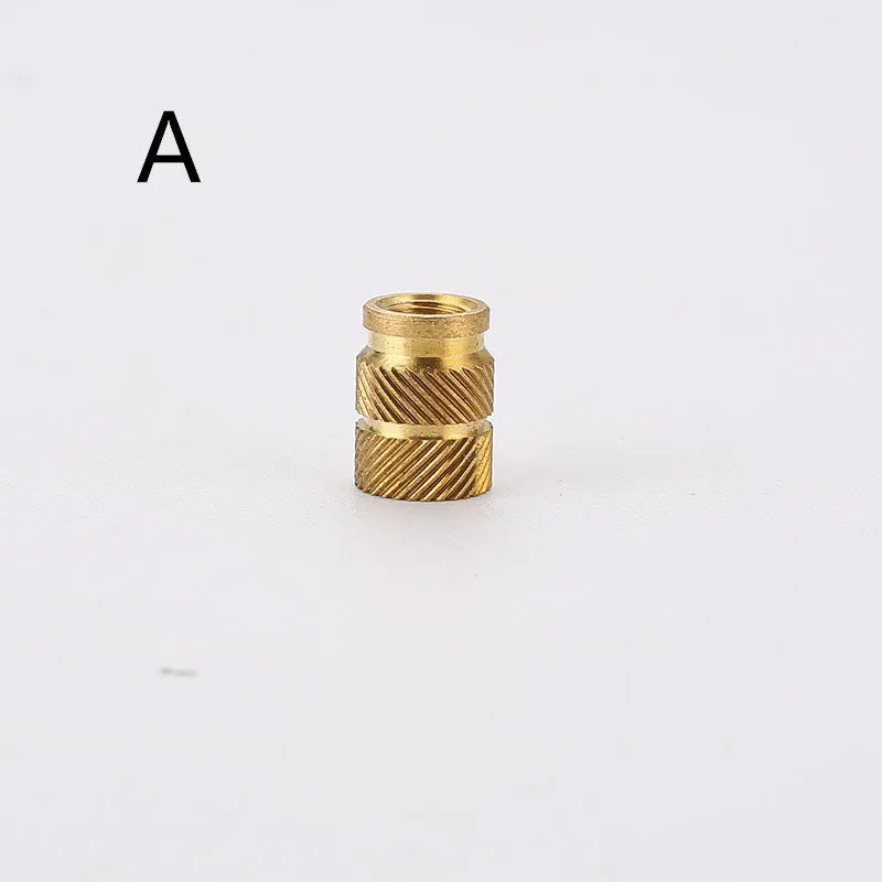 Brass hot melt copper nuts with M2 and M3 threads, showing outer diameters of 4.0mm and 4.2mm.