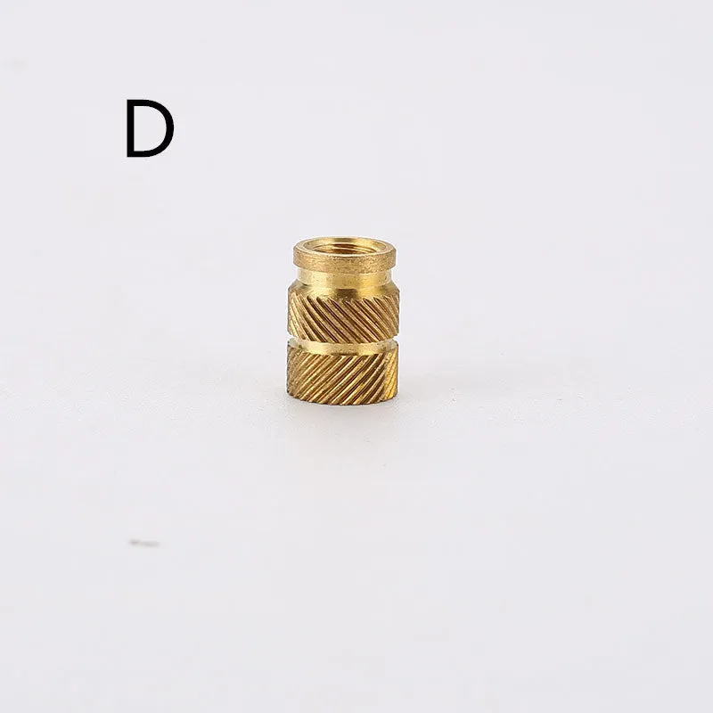 Brass hot melt copper nuts with M2 and M3 threads, showing outer diameters of 4.0mm and 4.2mm.