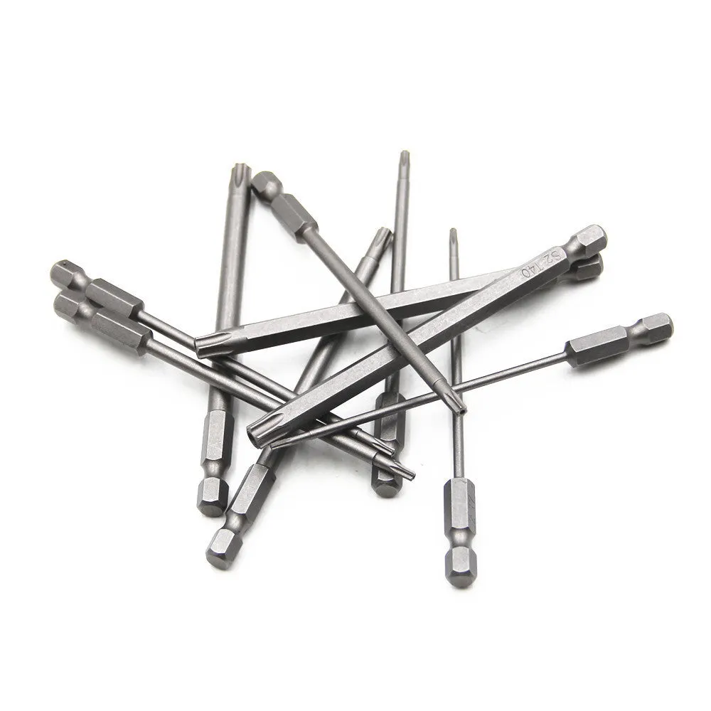 Hexagon handle magnetic screwdriver bit set with 50mm, 75mm, and 100mm alloy steel bits