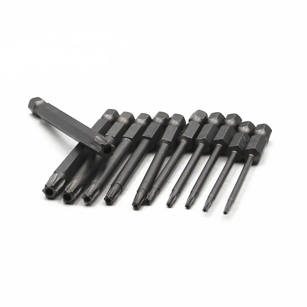 Hexagon handle magnetic screwdriver bit set with 50mm, 75mm, and 100mm alloy steel bits