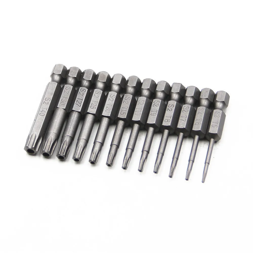Hexagon handle magnetic screwdriver bit set with 50mm, 75mm, and 100mm alloy steel bits