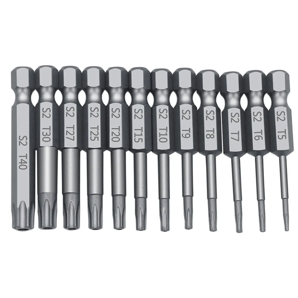 Hexagon handle magnetic screwdriver bit set with 50mm, 75mm, and 100mm alloy steel bits