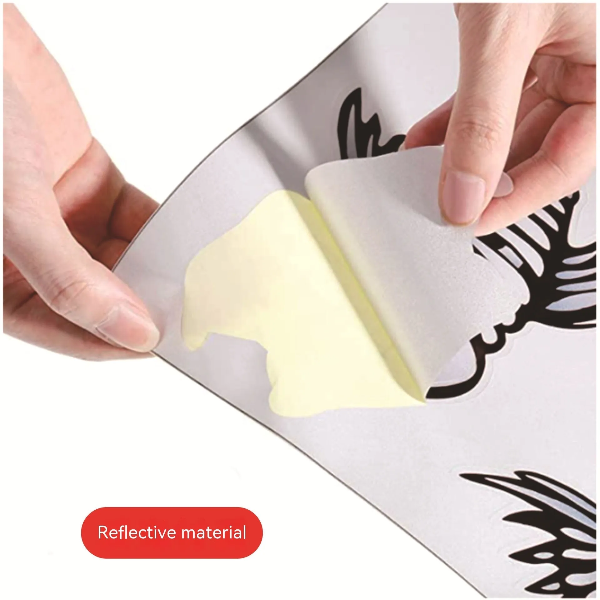 Horror skeleton shark reflective bumper stickers in fish bone hanger design