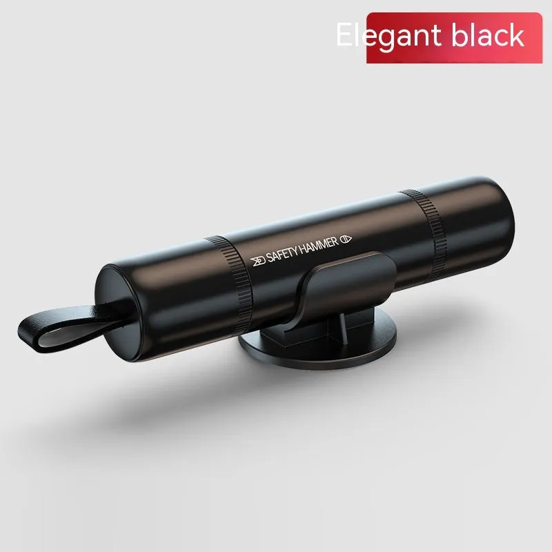 Aluminium alloy car emergency hammer with 4-in-1 safety functions including window breaker
