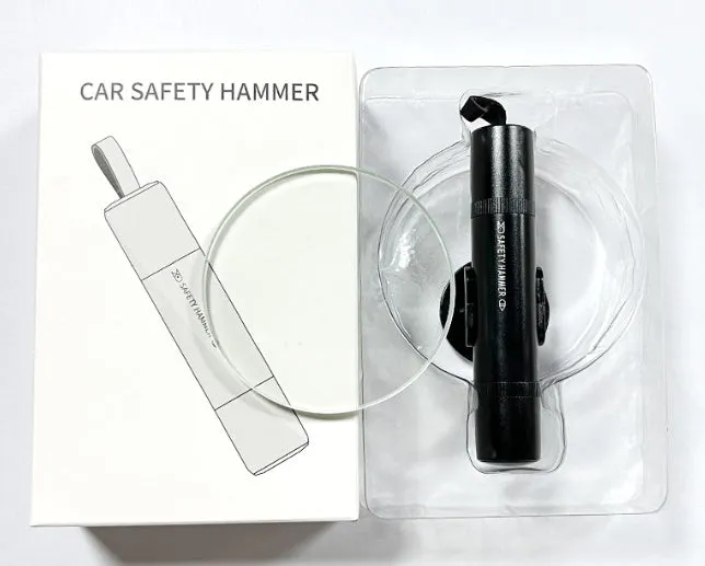 Aluminium alloy car emergency hammer with 4-in-1 safety functions including window breaker