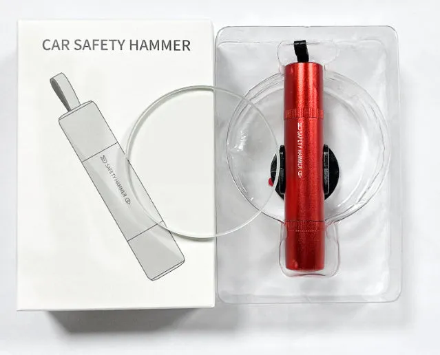 Aluminium alloy car emergency hammer with 4-in-1 safety functions including window breaker