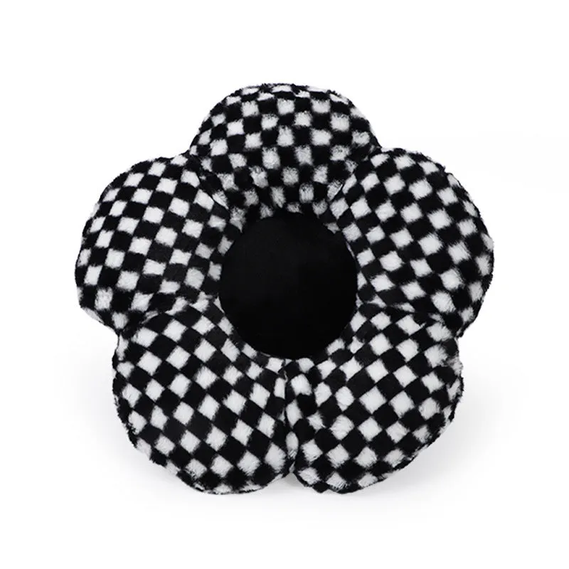 Plaid automotive headrest neck pillow with Pp cotton filling for car seat comfort