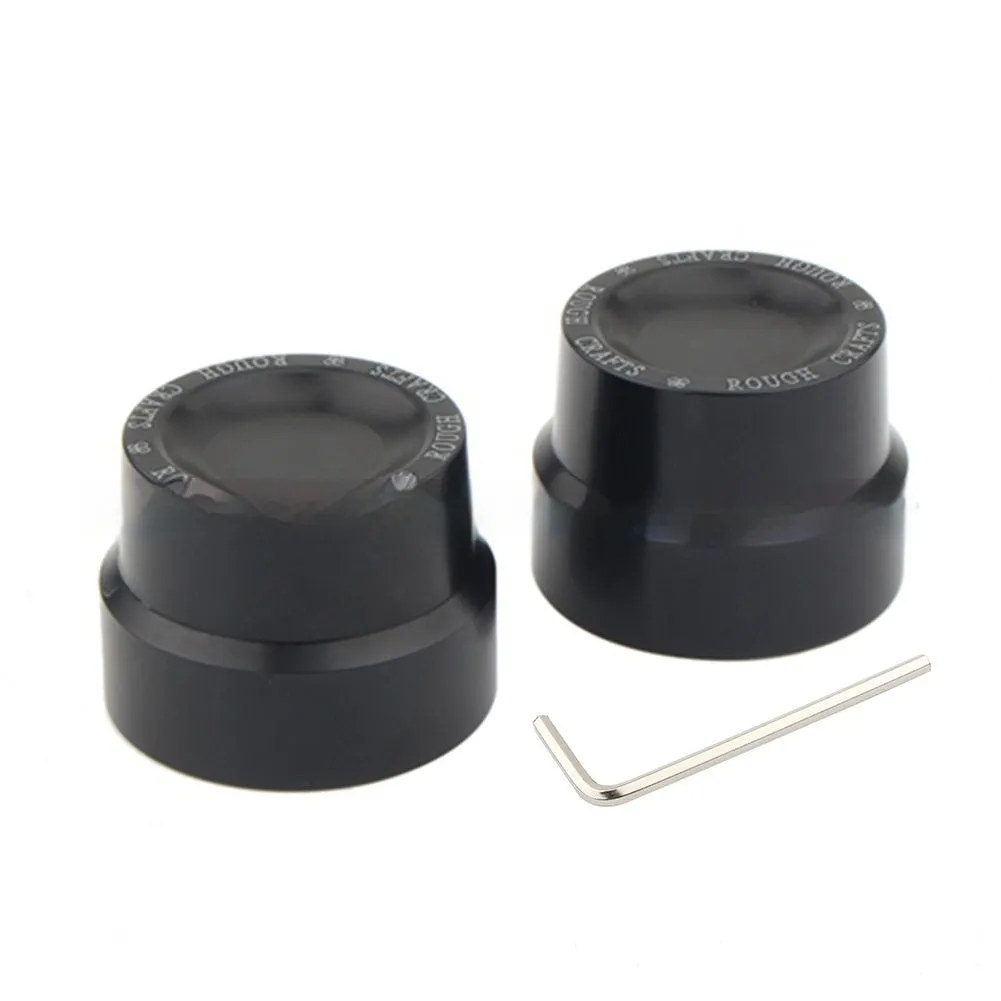 Black CNC aluminium front and rear axle decorative cap for Harley-Davidson Sportster and Street motorcycles