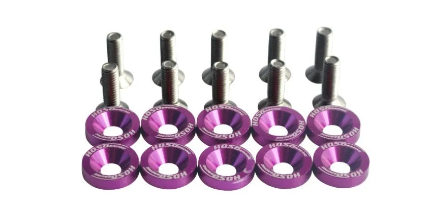 Car modification gasket screw washer kit showing 10 pieces in selected colour option