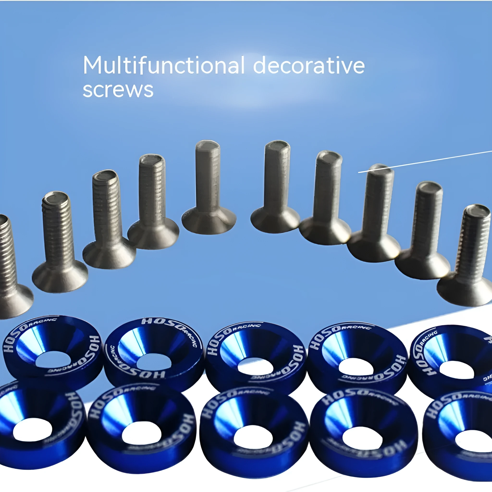 Car modification gasket screw washer kit showing 10 pieces in selected colour option