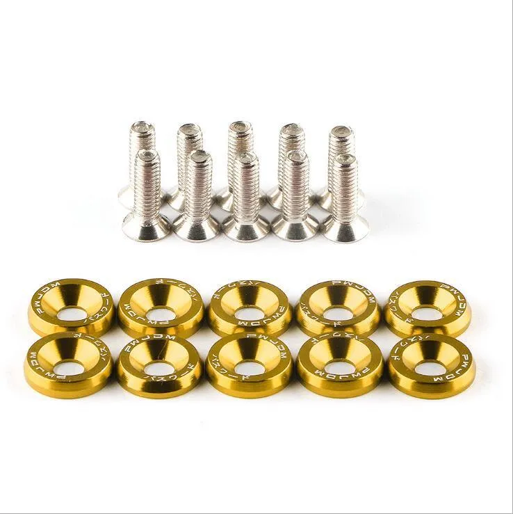 Car modification gasket screw washer kit showing 10 pieces in selected colour option
