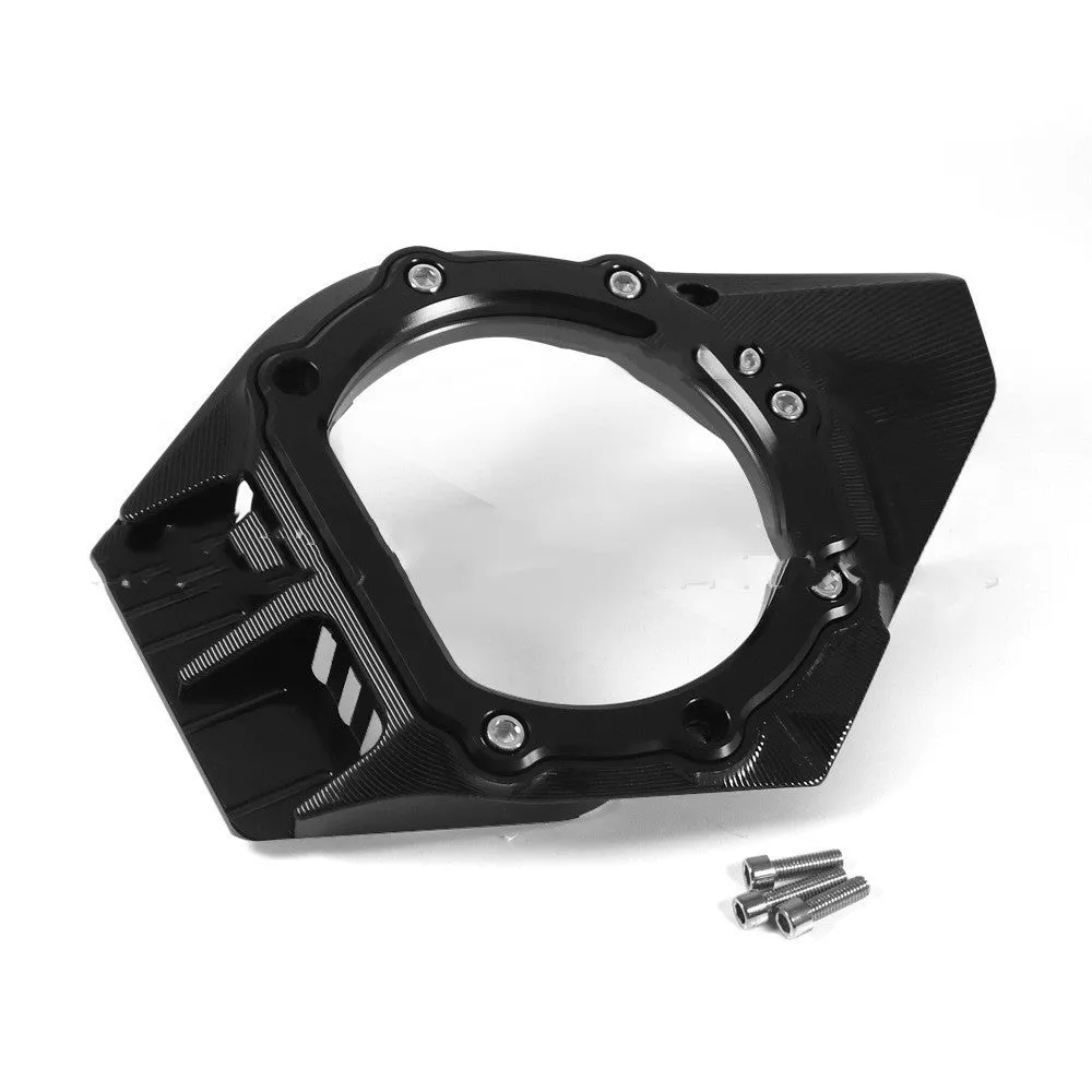 Vespa Primavera scooter clutch intake cover in black, red, silver, and titanium finish options