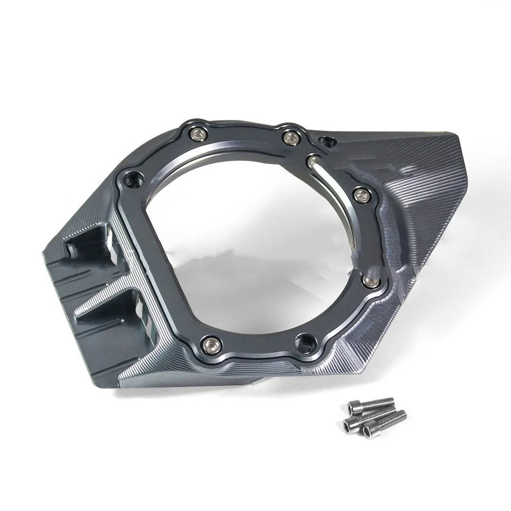 Vespa Primavera scooter clutch intake cover in black, red, silver, and titanium finish options