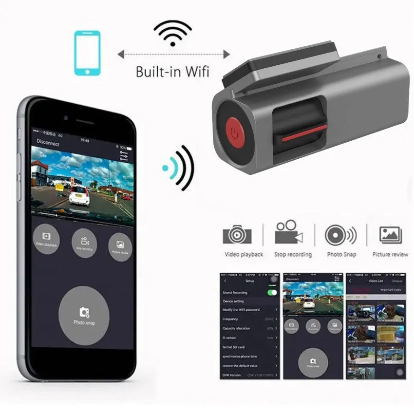 A380 wireless driving recorder with 4K recording and wide-angle lens