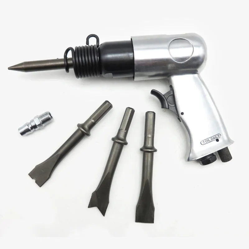 Industrial air hammer tool with brake pad removal air pick and hex handle configuration