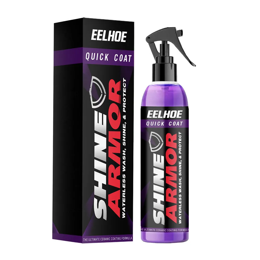Purple liquid car nano coating spray bottle in 100ml size next to a 30ml bottle.
