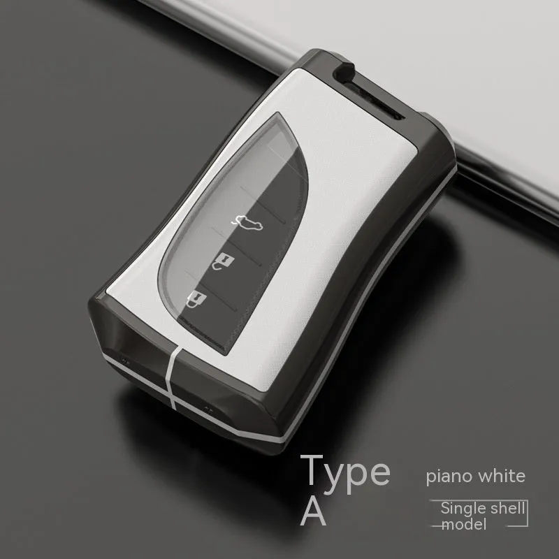 Ling Zhi car key protective case in zinc alloy and TPU, shown in multiple colour options.