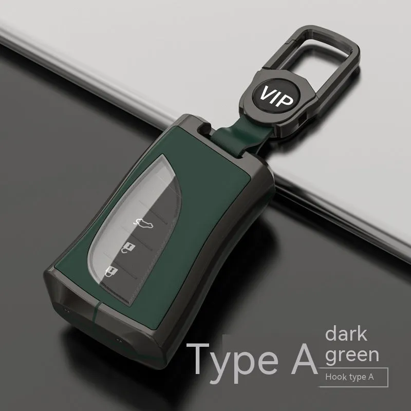 Ling Zhi car key protective case in zinc alloy and TPU, shown in multiple colour options.