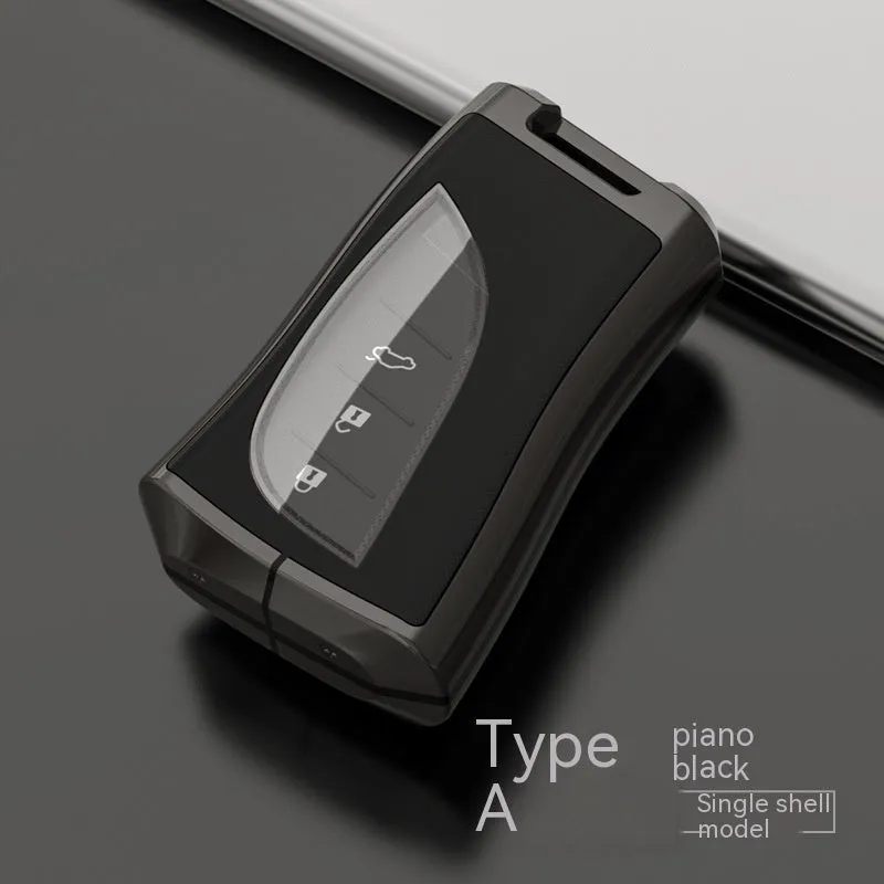 Ling Zhi car key protective case in zinc alloy and TPU, shown in multiple colour options.