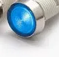 10mm stainless steel edge plastic indicator light with wire, shown in available colours: white, yellow, red, green, blue.