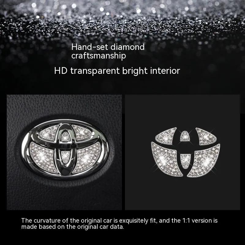 Zinc alloy diamond decorative sticker for Toyota car steering wheel
