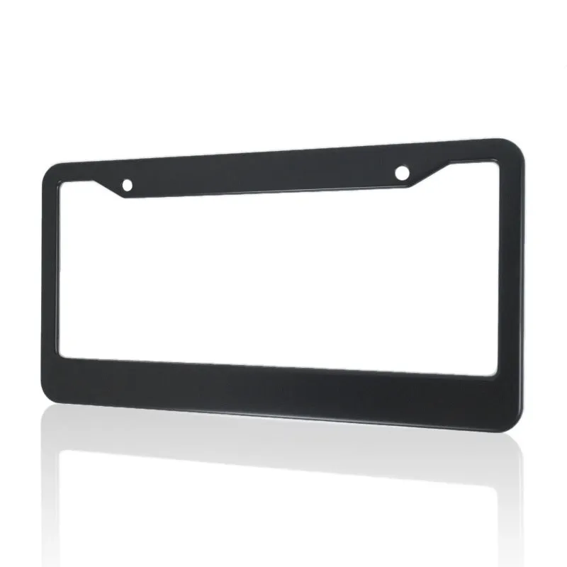 Aluminium alloy license plate frame for American cars in black and silver finishes